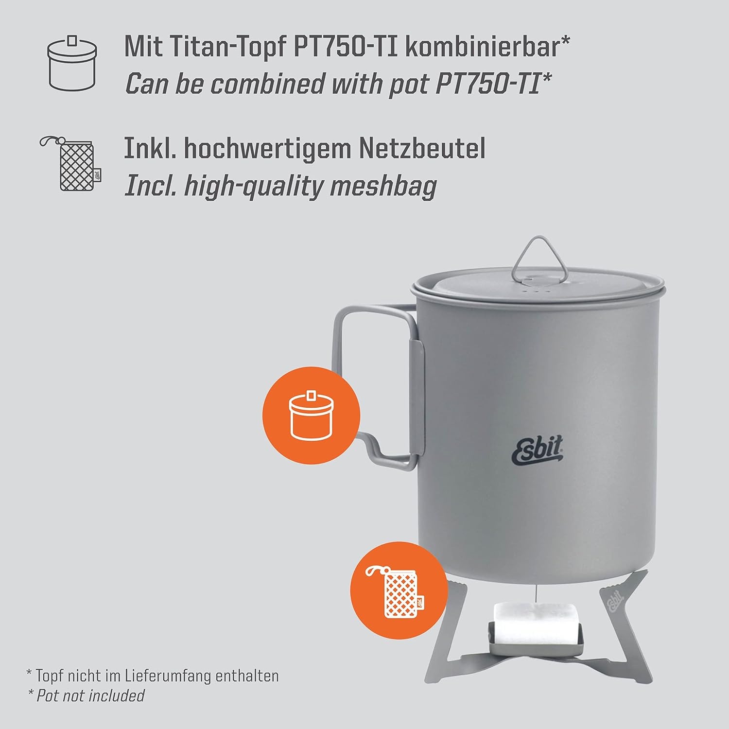 Esbit Ultralight Titanium Solid Fuel Stove: image 3