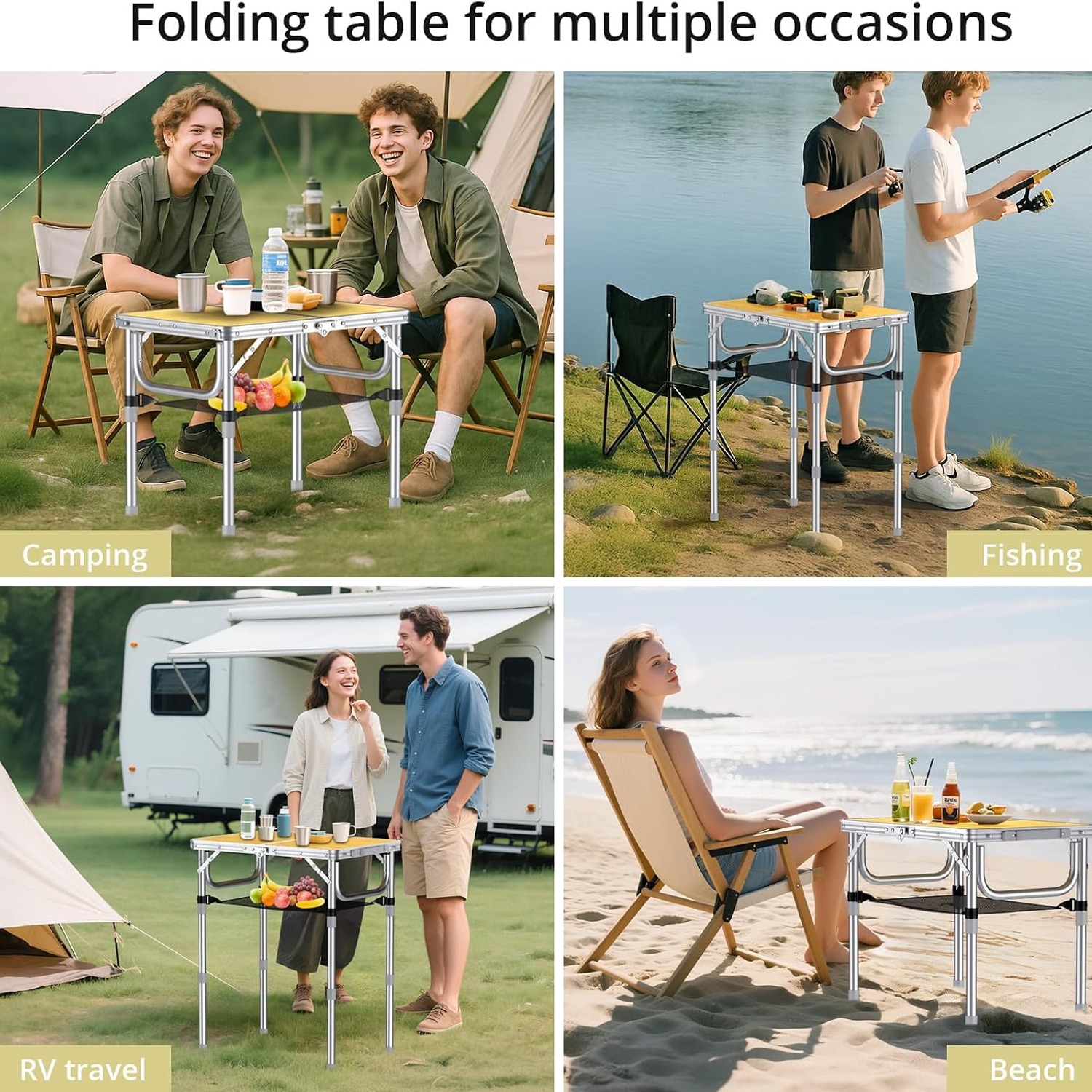 Anbte Adjustable Height Folding Camping Table (2ft): image 7