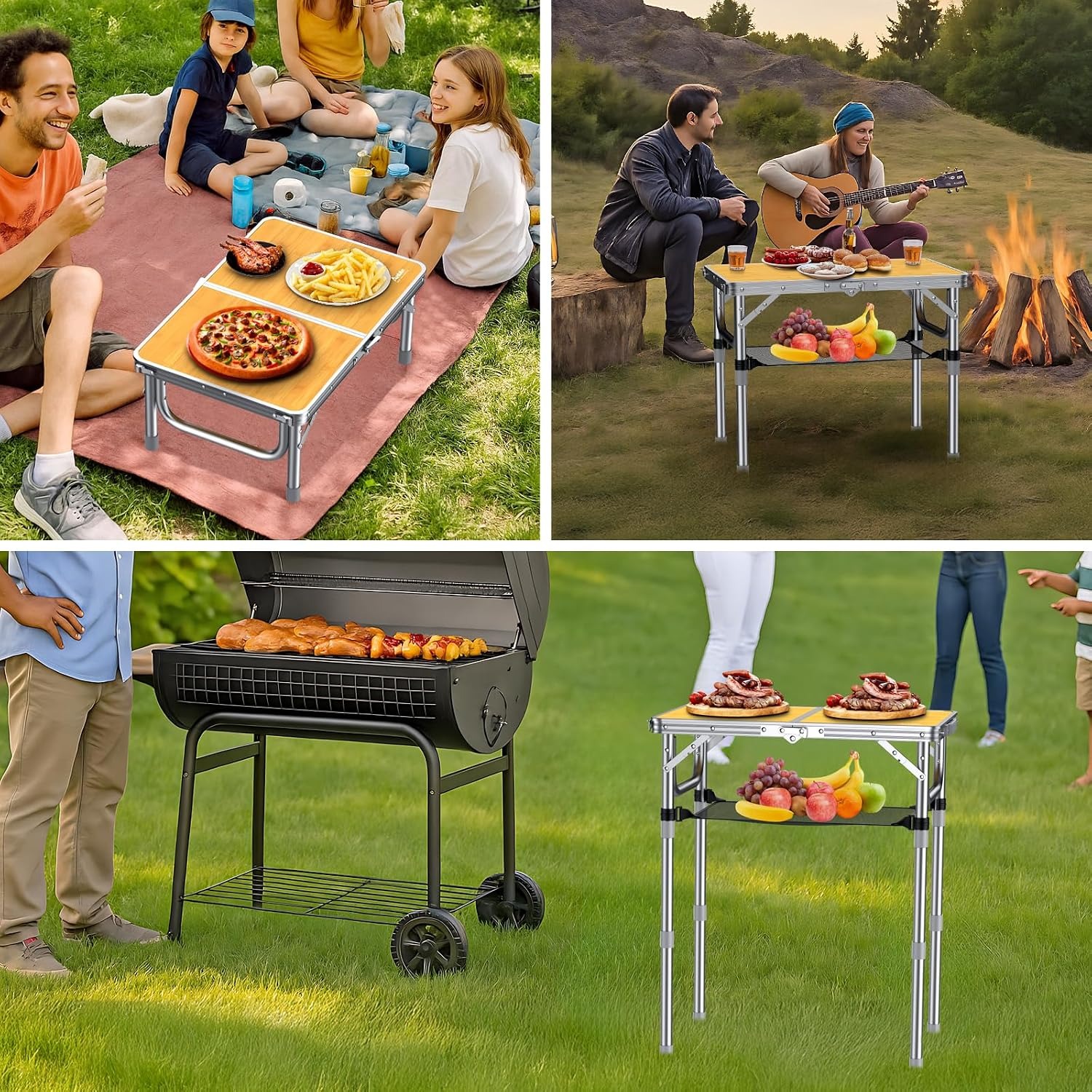 Anbte Adjustable Height Folding Camping Table (2ft): image 9