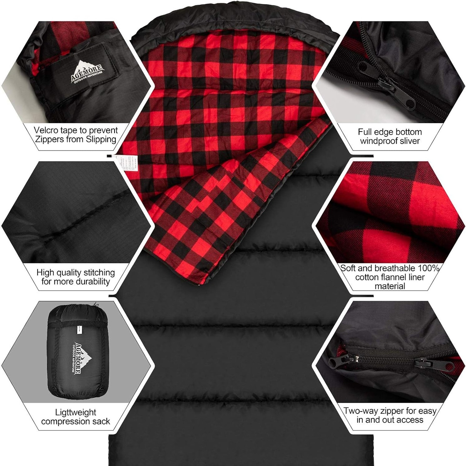 Cotton Flannel Sleeping Bag: image 4