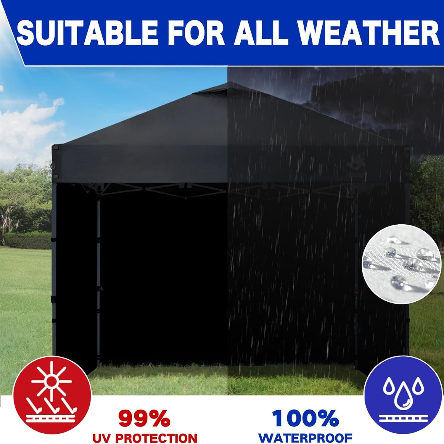 Gazebo Side Walls 3 Pack (3m Waterproof Polyester Panels)
